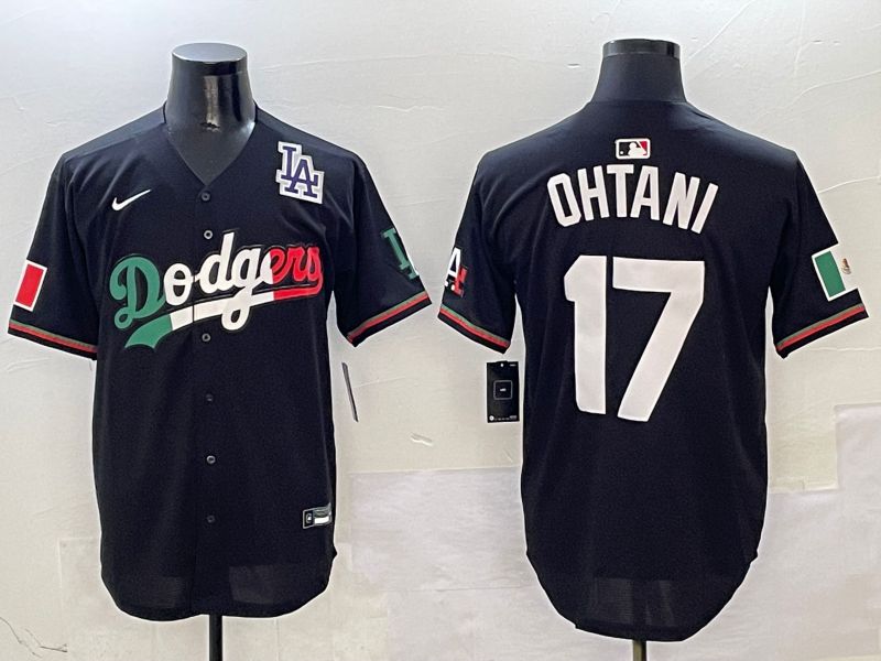 Men Los Angeles Dodgers 17 Ohtani Black Mexico Nike 2025 MLB Jersey style 19